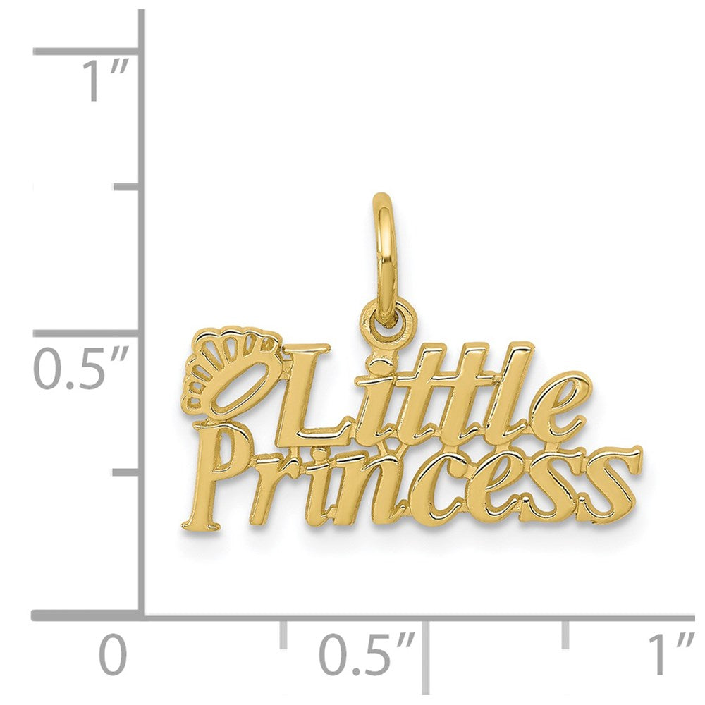 Million Charms 10K Yellow Gold Themed Little Princess With Crown Charm