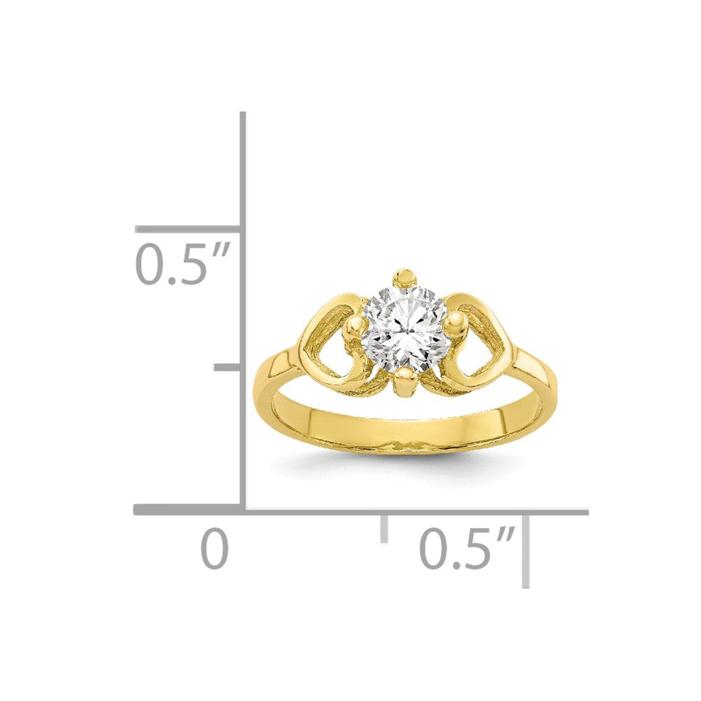 10k Yellow Gold CZ Polished Baby Ring, Size: 1