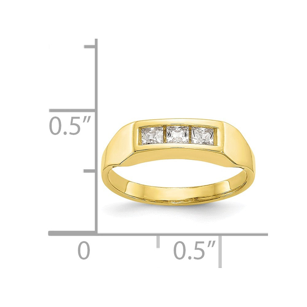 10k Yellow Gold CZ Polished Child's Ring, Size: 3