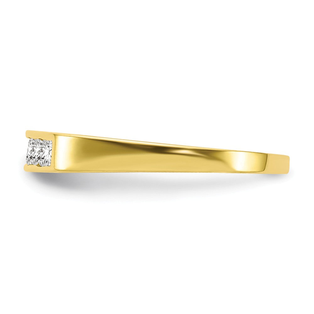 10k Yellow Gold CZ Polished Child's Ring, Size: 3