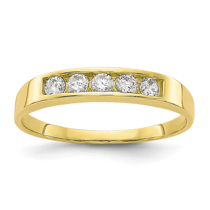 10k Yellow Gold CZ Polished Child's Ring, Size: 3