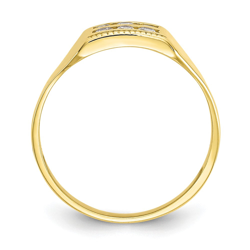10k Yellow Gold CZ Polished Child's Ring, Size: 3