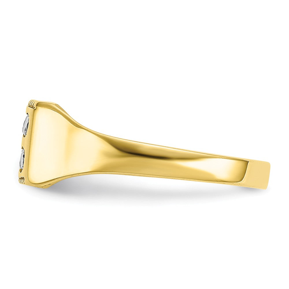 10k Yellow Gold CZ Polished Child's Ring, Size: 3