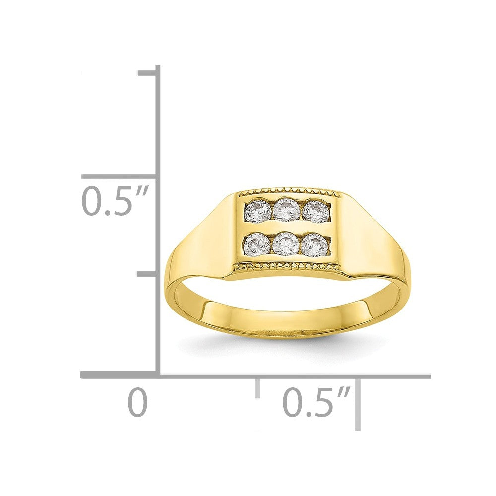 10k Yellow Gold CZ Polished Child's Ring, Size: 3