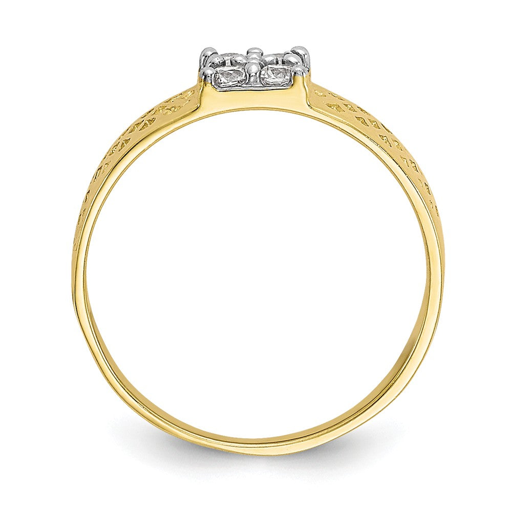 10k Yellow Gold CZ Baby Ring, Size: 1