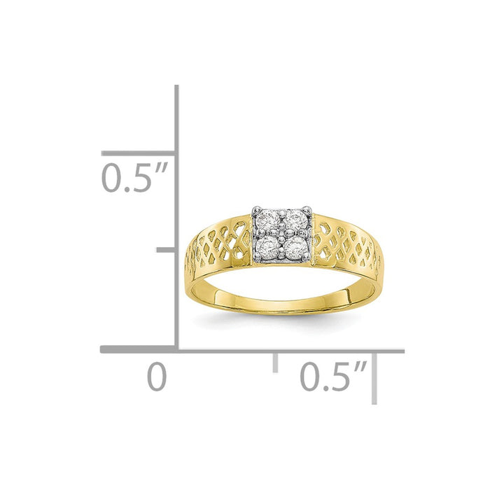 10k Yellow Gold CZ Baby Ring, Size: 1