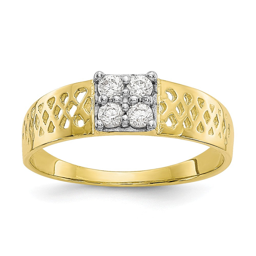 10k Yellow Gold CZ Baby Ring, Size: 1