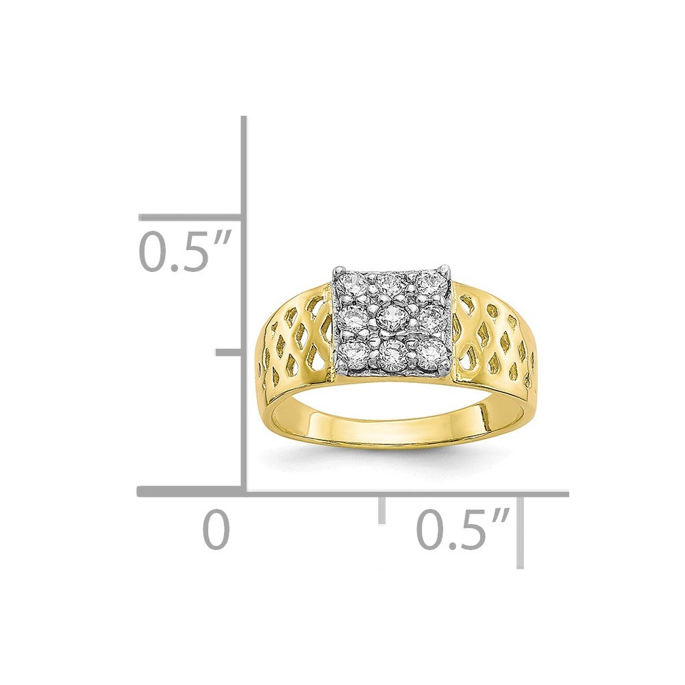 10k Yellow Gold CZ Child's Ring, Size: 1.5