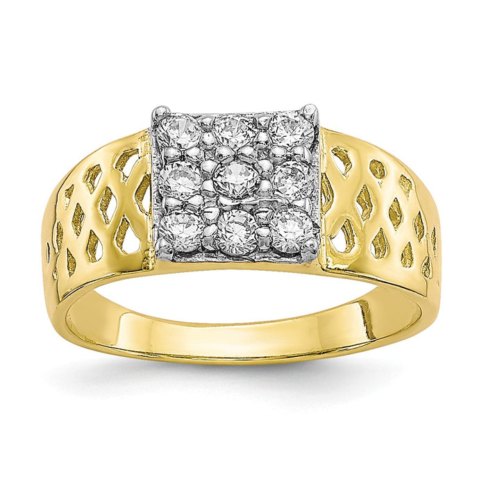 10k Yellow Gold CZ Child's Ring, Size: 1.5