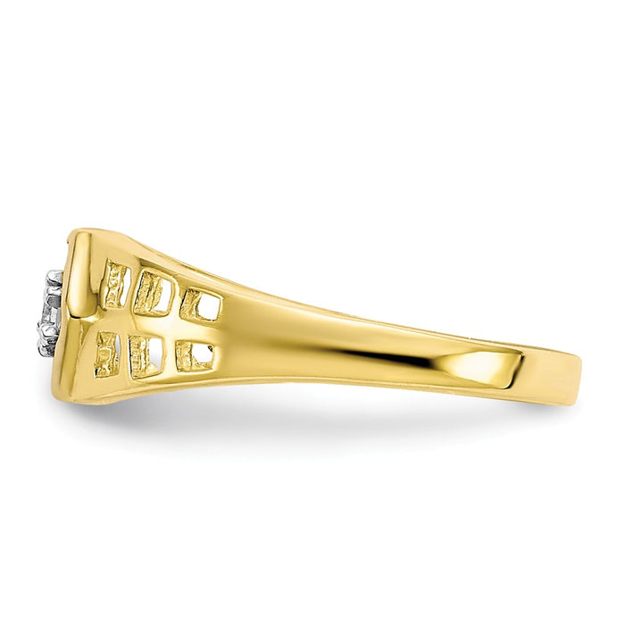 10k Yellow Gold CZ Child's Ring, Size: 3