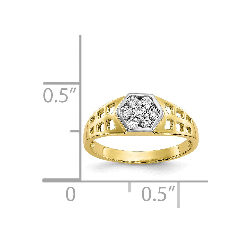 10k Yellow Gold CZ Child's Ring, Size: 3