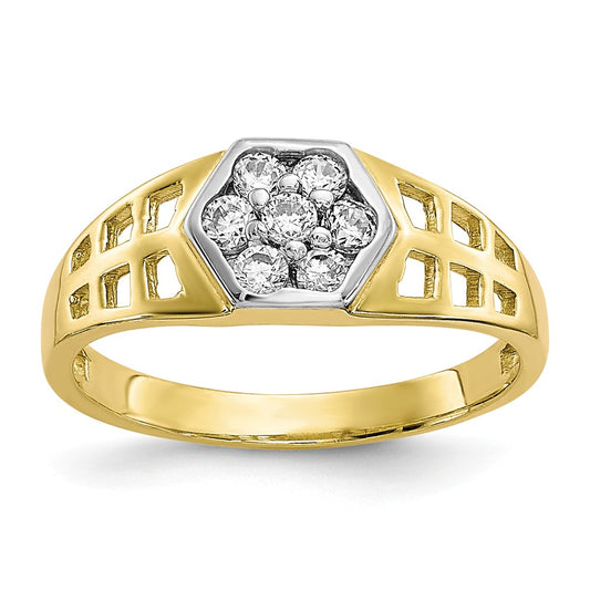 10k Yellow Gold CZ Child's Ring, Size: 3