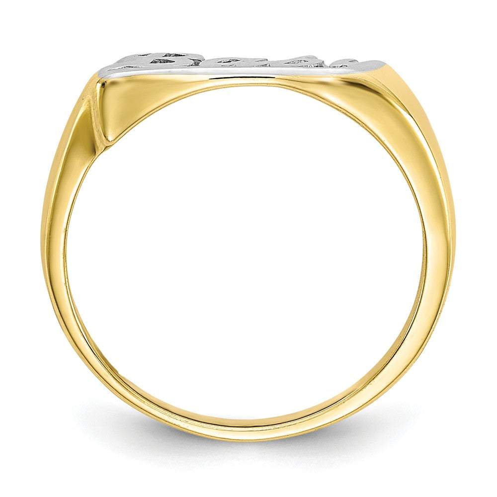 10k & Rhodium Baby Ring, Size: 3