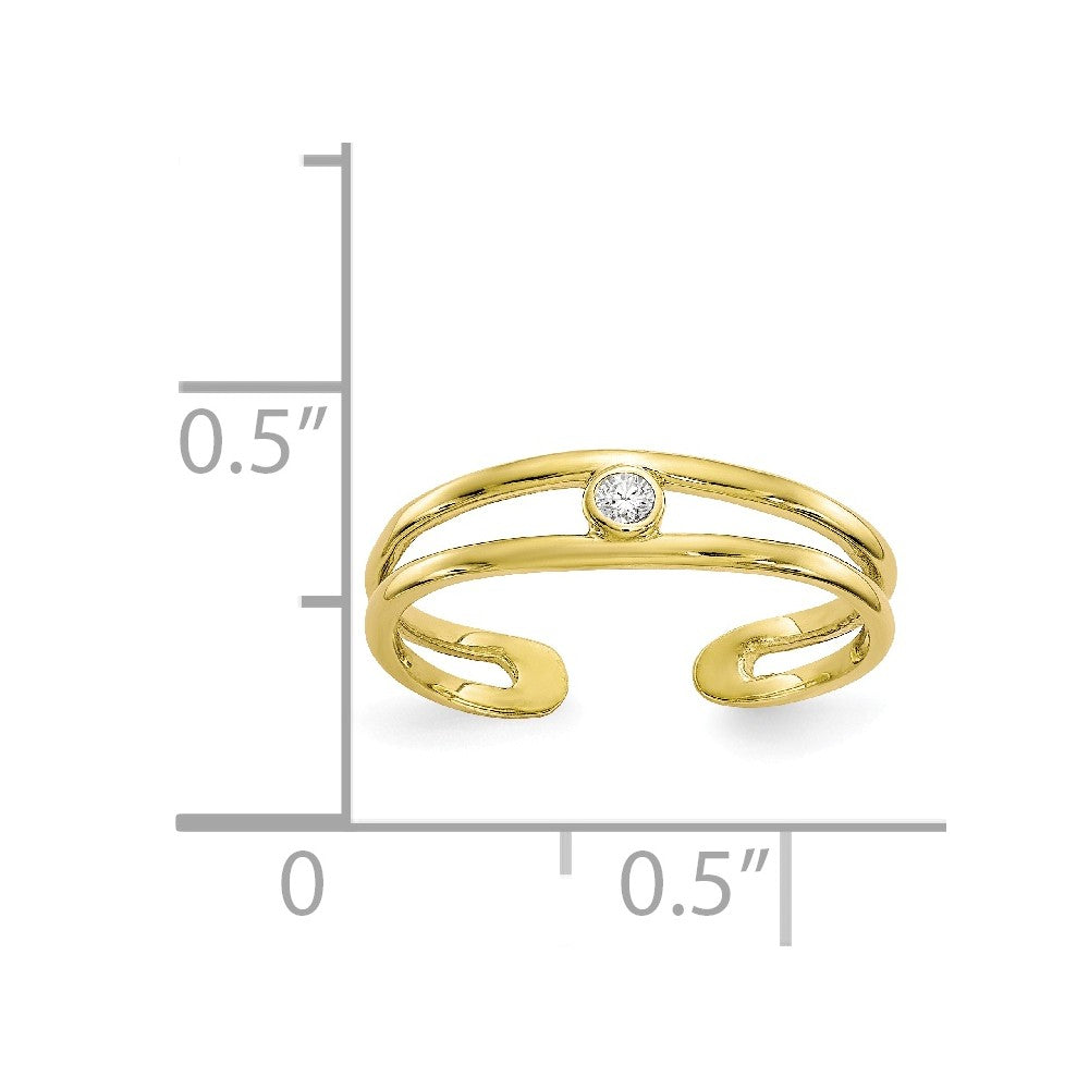 10k Yellow Gold CZ Toe Ring
