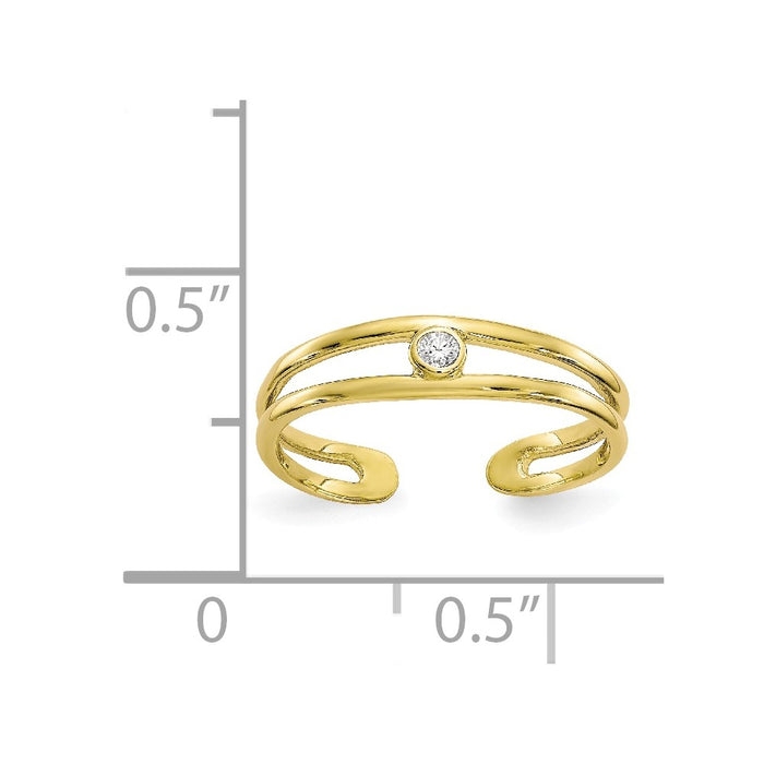 10k Yellow Gold CZ Toe Ring