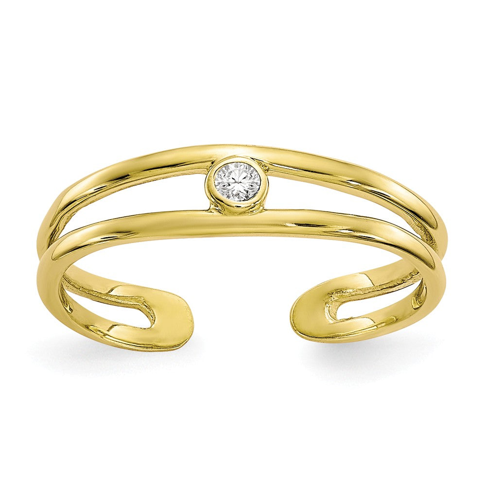 10k Yellow Gold CZ Toe Ring