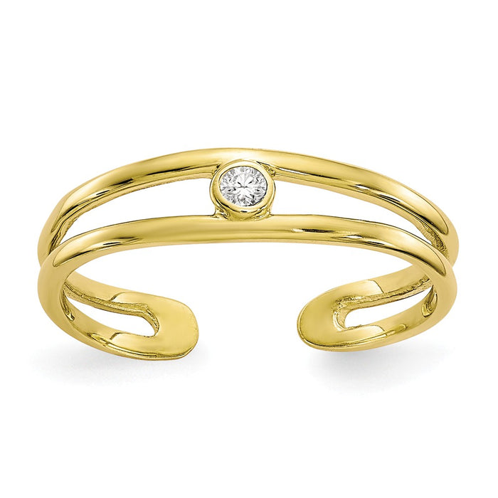 10k Yellow Gold CZ Toe Ring