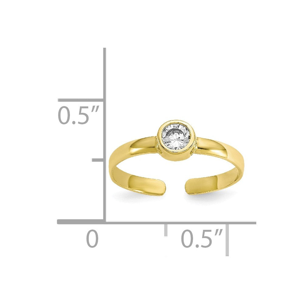 10k Yellow Gold CZ Toe Ring