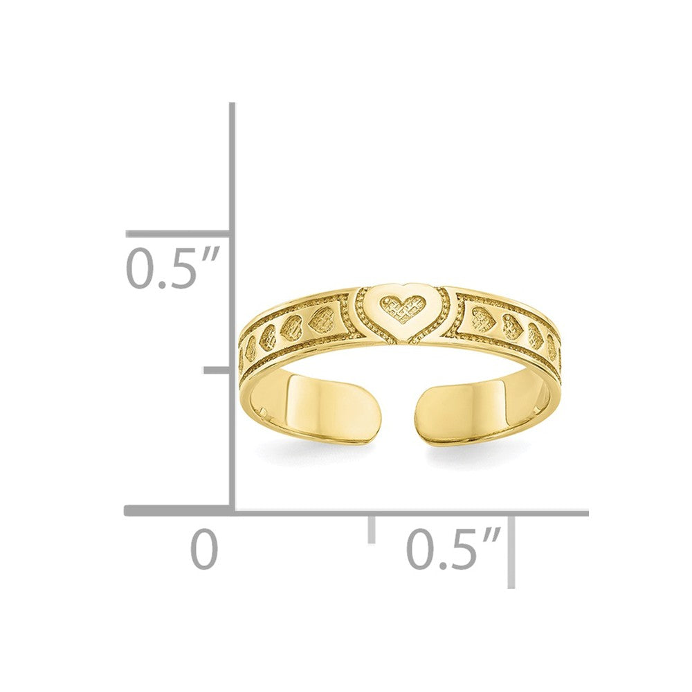 10k Yellow Gold Heart Toe Ring