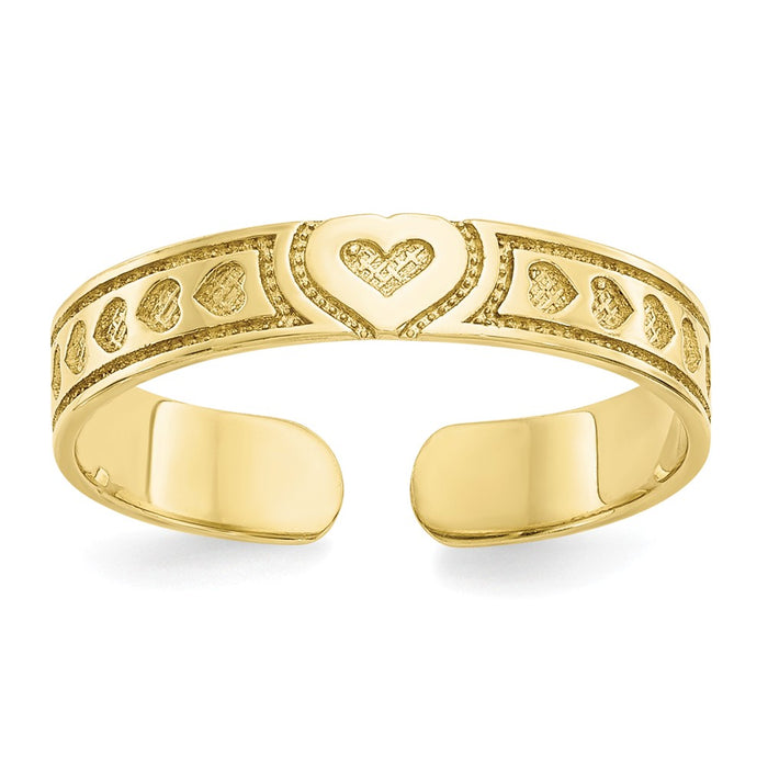 10k Yellow Gold Heart Toe Ring