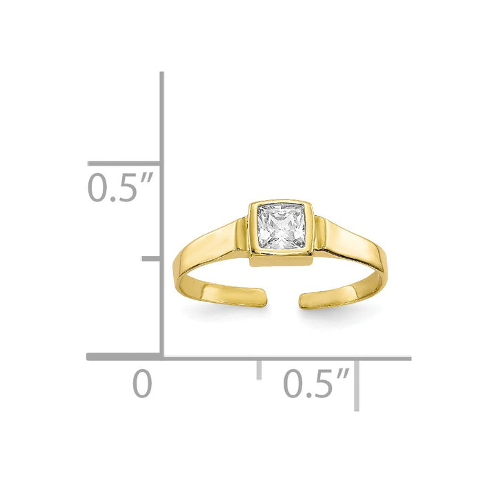 10k Yellow Gold CZ Toe Ring