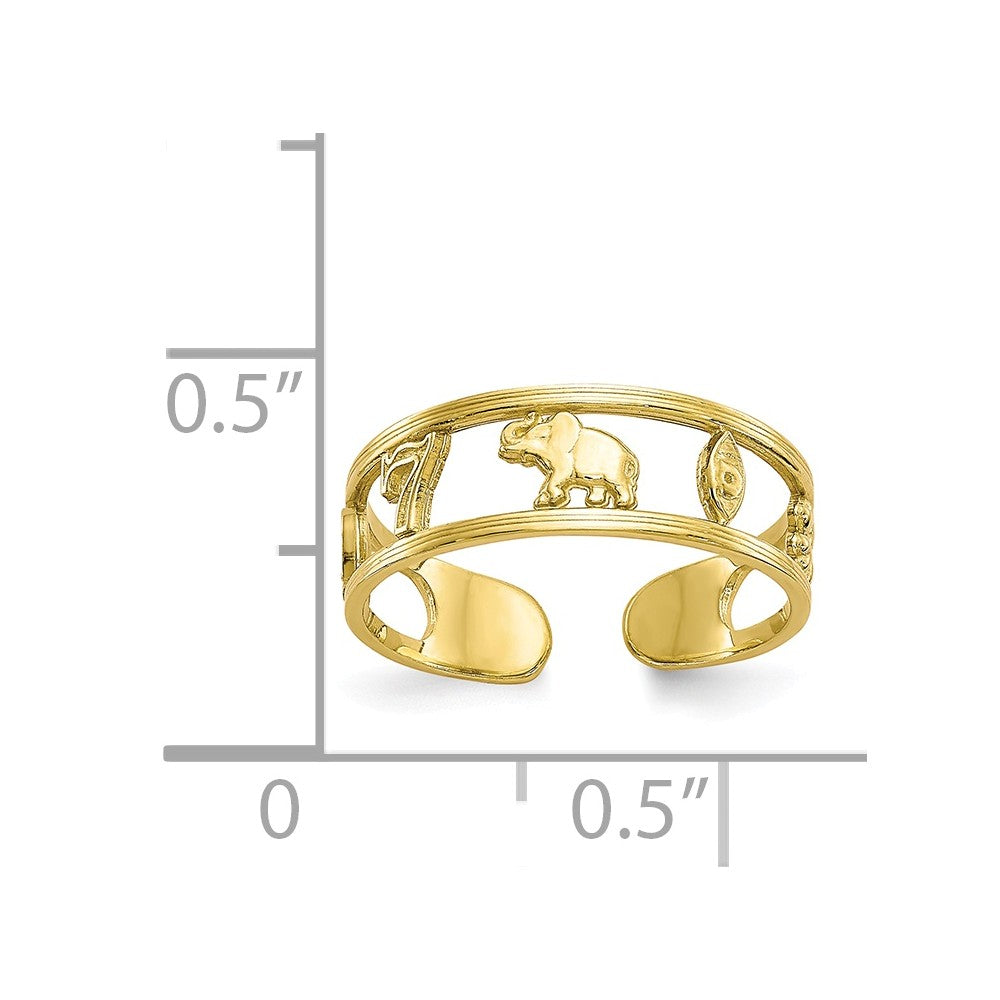 10k Yellow Gold Luck Toe Ring
