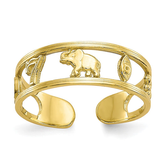 10k Yellow Gold Luck Toe Ring