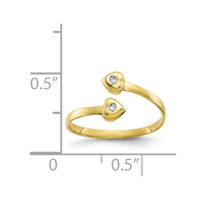 10k Yellow Gold CZ Toe Ring