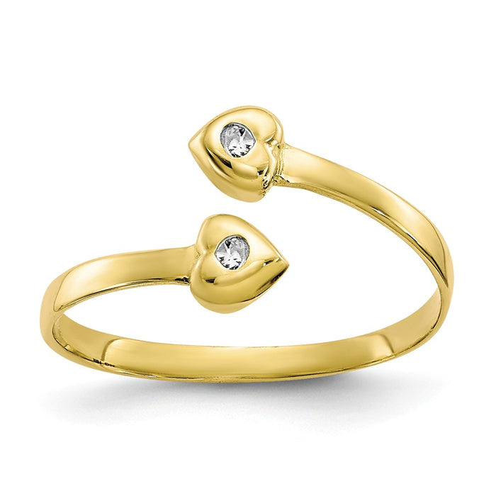 10k Yellow Gold CZ Toe Ring