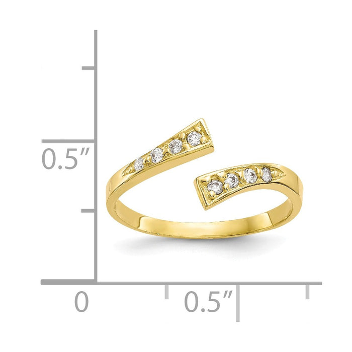 10k Yellow Gold CZ Toe Ring