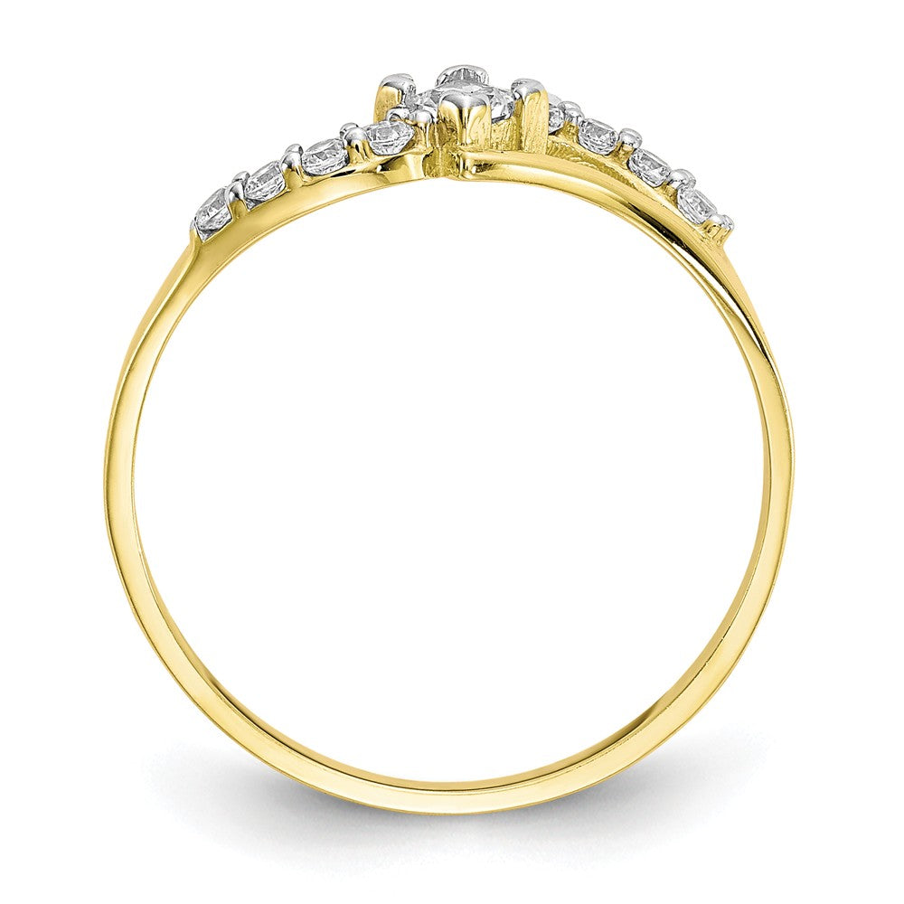 10k Yellow Gold CZ Ring, Size: 6