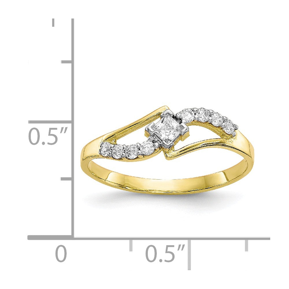 10k Yellow Gold CZ Ring, Size: 6