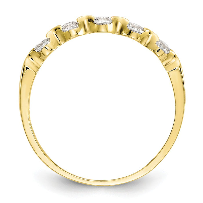 10k Yellow Gold CZ Wedding Band, Size: 8.5