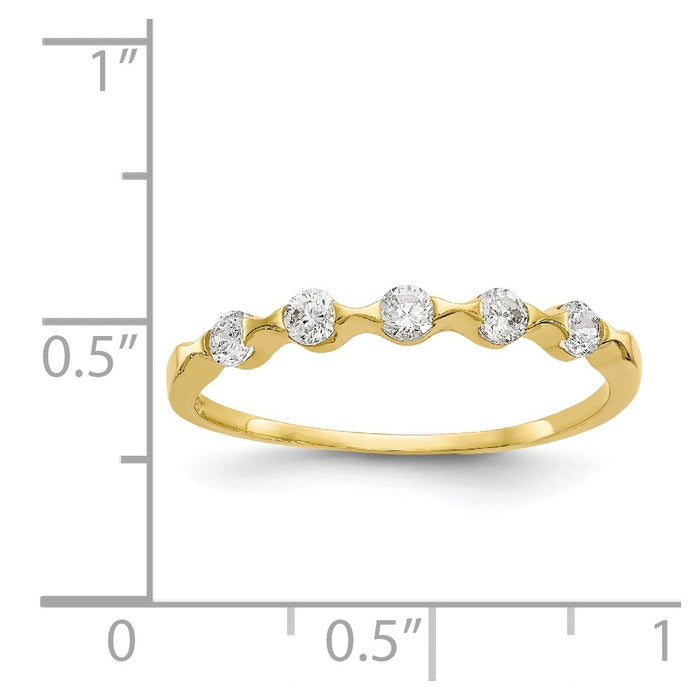 10k Yellow Gold CZ Wedding Band, Size: 8.5