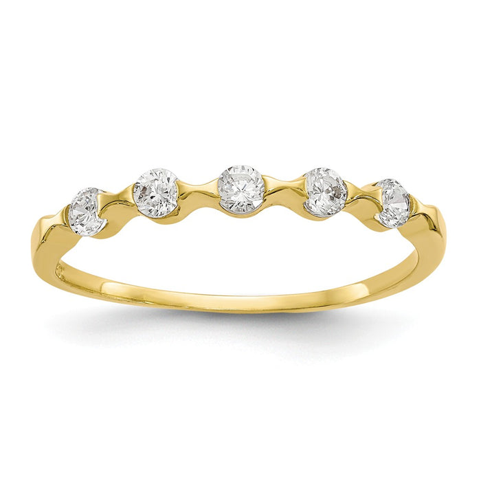 10k Yellow Gold CZ Wedding Band, Size: 8.5