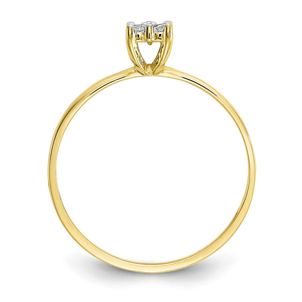 10k Yellow Gold CZ Promise Ring, Size: 7