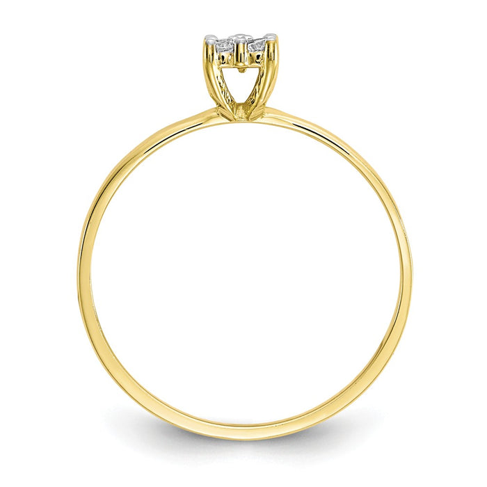 10k Yellow Gold CZ Promise Ring, Size: 7
