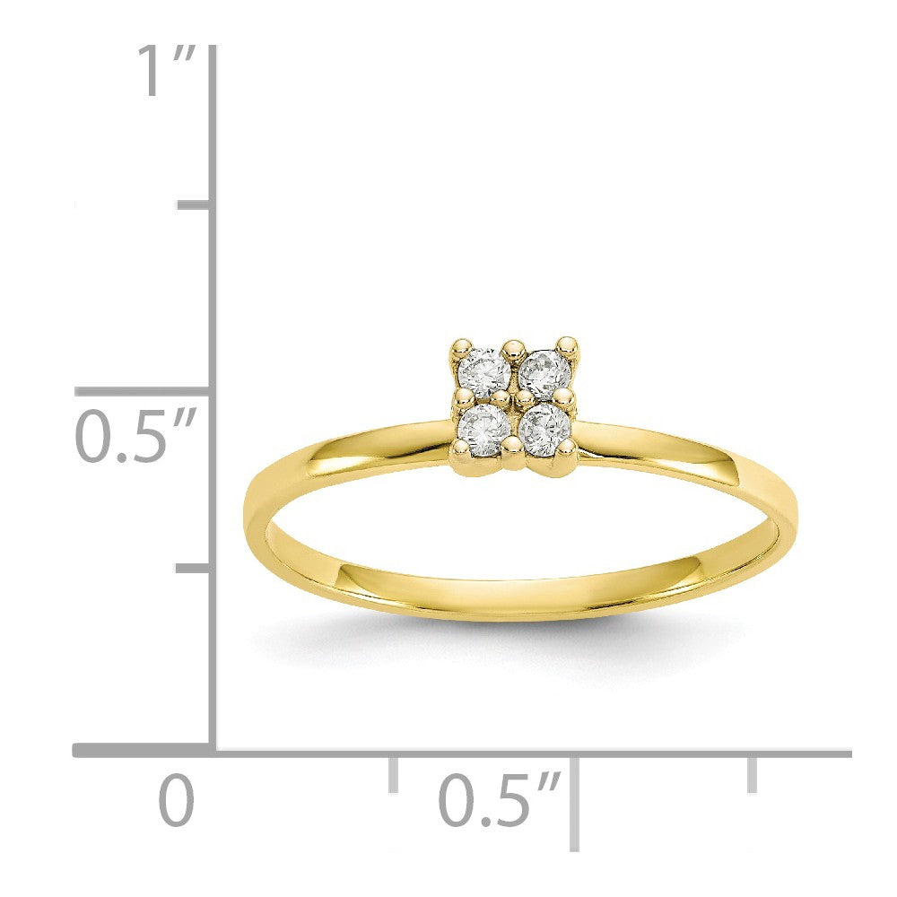 10k Yellow Gold CZ Promise Ring, Size: 7