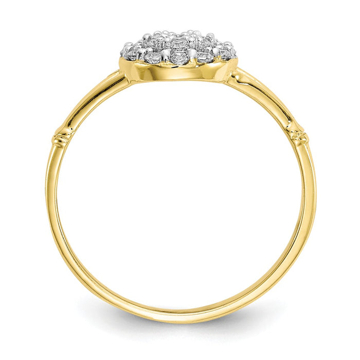 10k Yellow Gold CZ Cluster Ring, Size: 6