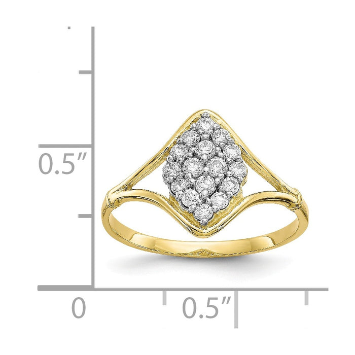 10k Yellow Gold CZ Ring, Size: 6