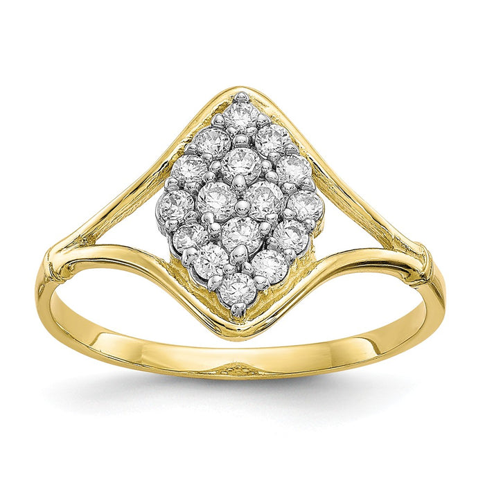 10k Yellow Gold CZ Ring, Size: 6