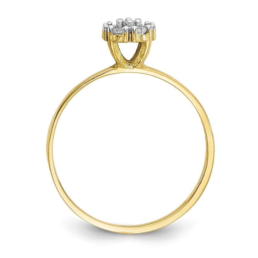 10k Yellow Gold CZ Cluster Promise Ring, Size: 6