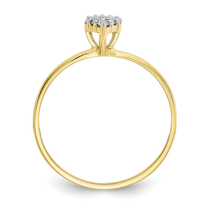 10k Yellow Gold CZ Promise Ring, Size: 6