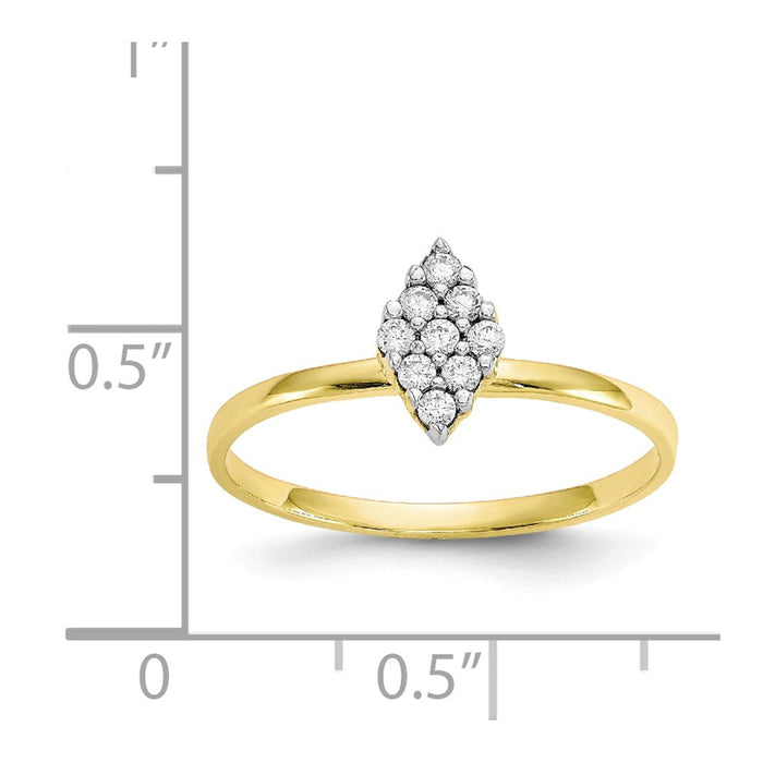 10k Yellow Gold CZ Promise Ring, Size: 6
