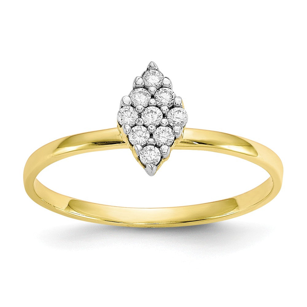 10k Yellow Gold CZ Promise Ring, Size: 6