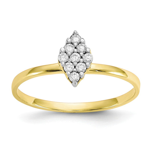 10k Yellow Gold CZ Promise Ring, Size: 6