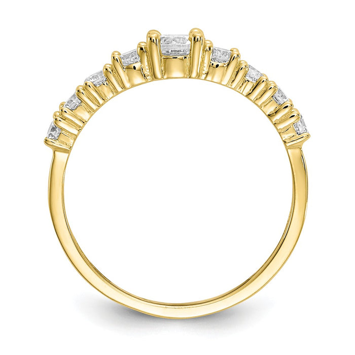 10k Yellow Gold CZ Ring, Size: 7