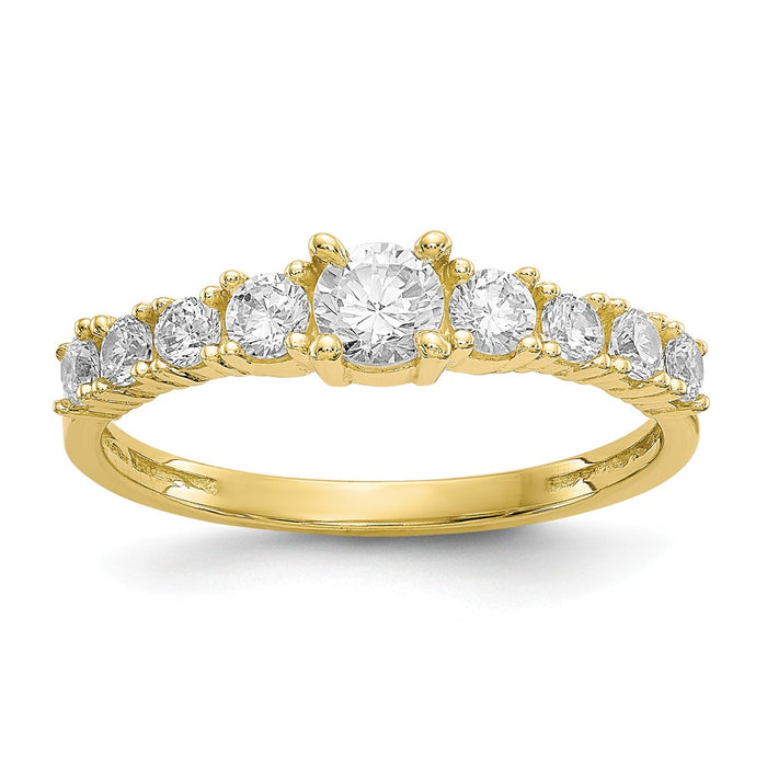 10k Yellow Gold CZ Ring, Size: 7