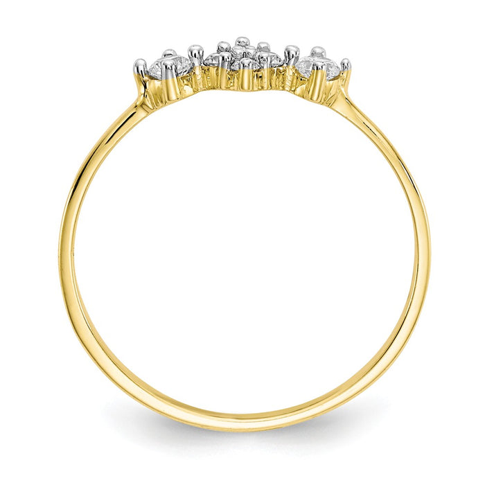 10k Yellow Gold CZ Ring, Size: 6