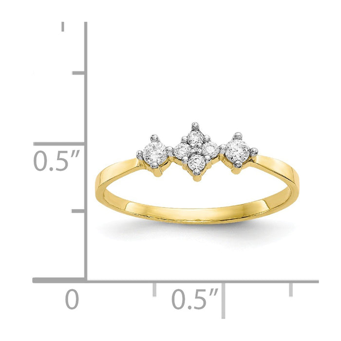 10k Yellow Gold CZ Ring, Size: 6